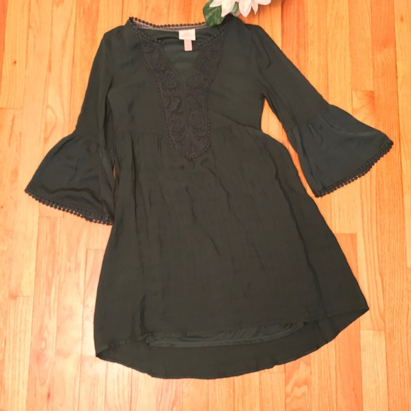 💚KNOX ROSE: Forest Green Babydoll Dress - Picture 2 of 13